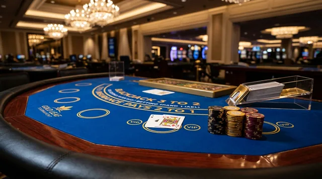High stakes blackjack championship table with dealt winning cards and clay chips